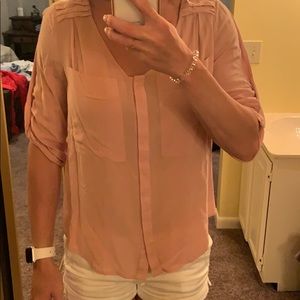 Pale pink three quarters blouse